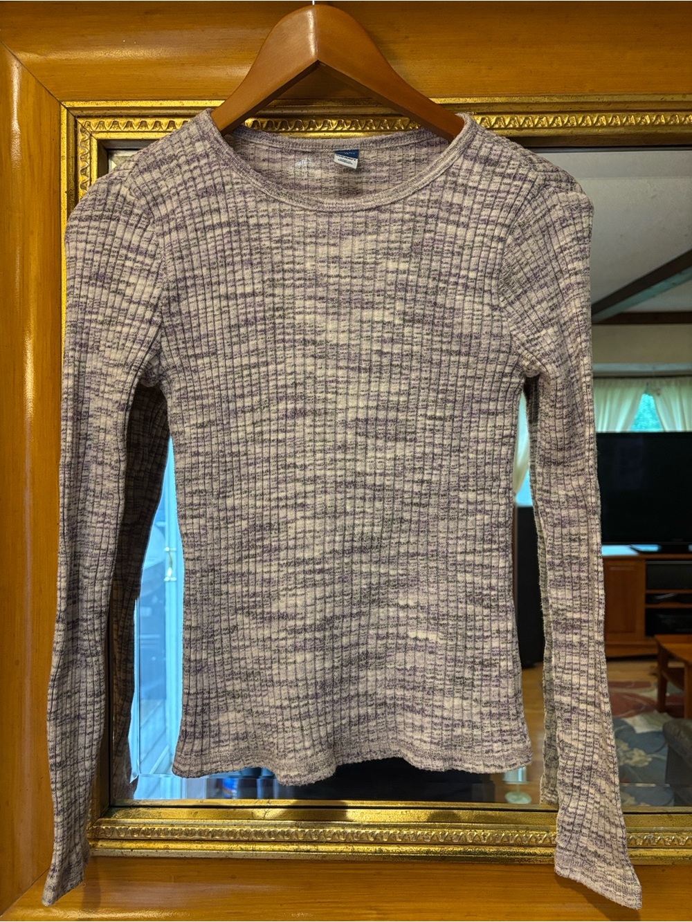 Old Navy Purple Space Dye Long Sleeve Plush Tee - Size XS